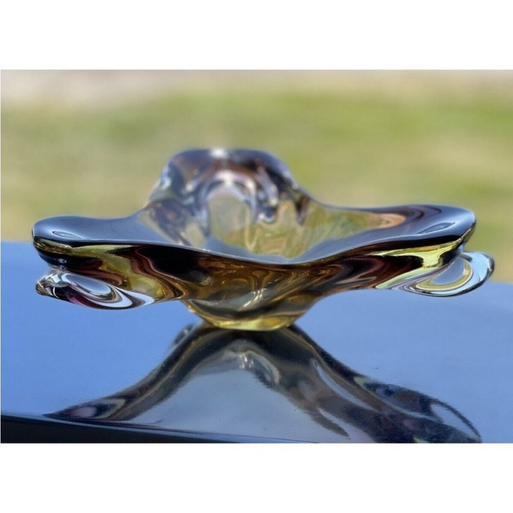 😍VINTAGE MURANO GLASS BLOWN BOWL DISH ONE OF A KIND!